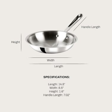 Набір сковорідок All-Clad D3, нержавіюча сталь, 25.4 см та 30.5 см, сріблястий (20.3 см)