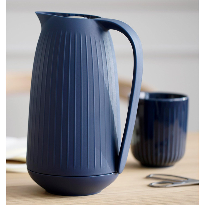 Термос Kähler Isolierkanne 1.0 л Hammershøi для чаю та кави, білий (15 см, блакитний)