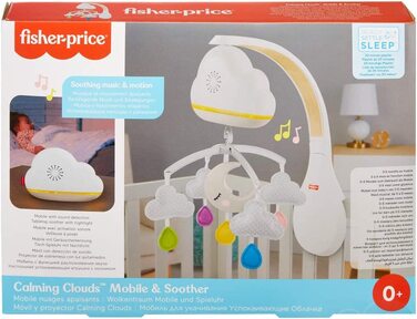 Нічник Fisher-Price CDN41-3-в-1 із заспокійливою музикою і білим шумом із зоряним освітленням, дитяче обладнання, від 0 місяців і старше (Cloud Mobile)