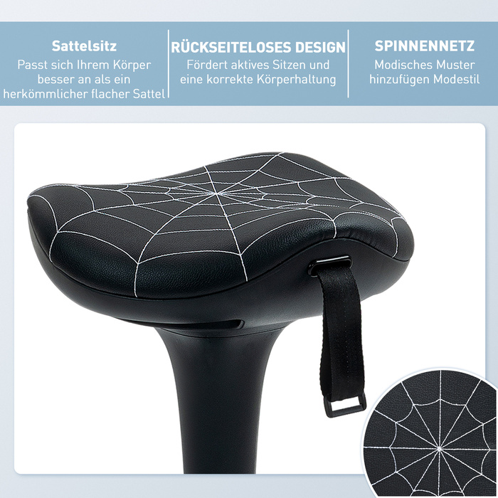 Офісний крісло з регулюванням висоти, ергономічне, з поворотом на 120° та регулюванням на 65,5-83,5 см. Чорний колір.