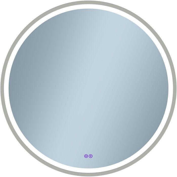 LED дзеркало для ванної кімнати Home Glow круглої форми 80 см з підсвічуванням, антизапарювання, сенсорним вимикачем та металевим каркасом (срібний)