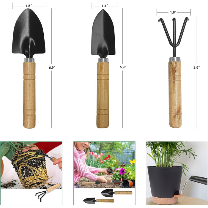 5 горщиків з пластику з системою поливу, 17.8/16.5/15.2/13.9/12.7 см. Самополивні кашпо з підставкою, круглі горщики для квітів, сукулентів, кактусів, кімнатних рослин, балкона та саду, зелені (чорний, коричневий)