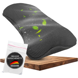 Подушка для ванни з сіткою для прання - Максимальний комфорт та розслаблення з новітньою технологією Air Mesh - Подушка для ванни з 4 міцними присосками - Підтримка шиї/голови (Сірий)