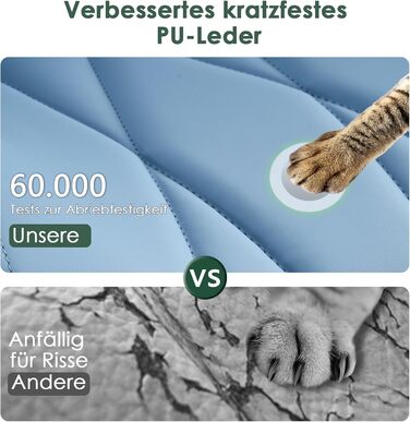 Офісне крісло YOUTASTE з принтом листя, ергономічне, регульоване по висоті з функцією гойдання, без підлокітників, шкіряне, для дому та офісу, блакитне