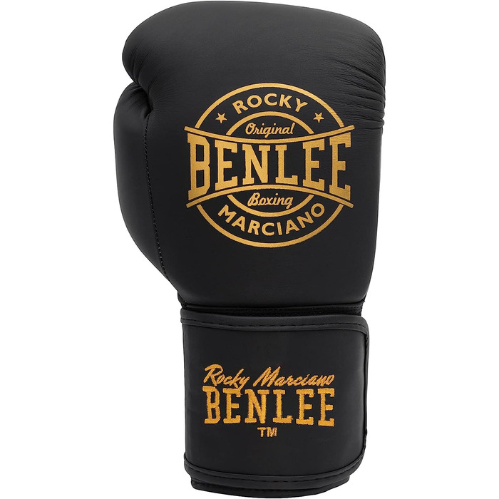 Боксерські рукавички Benlee зі шкіри Wakefield (чорний / золотий, 12 унцій)