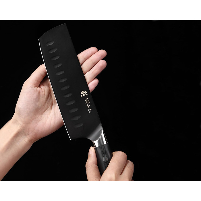 Набір кухонних ножів Wakoli Titanium Noir (5 предметів) з бруском - професійний набір кухонних ножів з титанового покриття, нержавіюча сталь, чорний колір, магнітний бруск