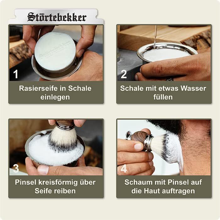 Набір для гоління Strtebekker - бритва, щітка, стаканчик та мило - високоякісний набір для гоління - 4 варіанти - подарунок (свіжа м'ята)