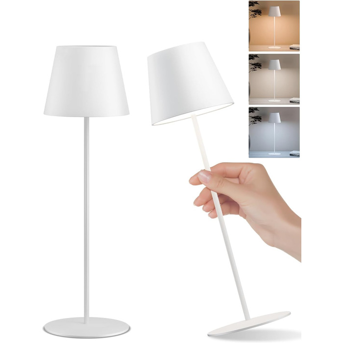 LED-лампа настільна бездротова FUYO, 2 шт. з USB-C зарядкою, регулювання яскравості, 2700K-6000K, для дому та саду (чорна)