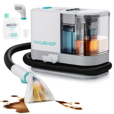 Портативний мийний пилосос для килимів та м'яких меблів HAUSHOF, 13 kPa, 2-в-1, тихий (≤77 dB)
