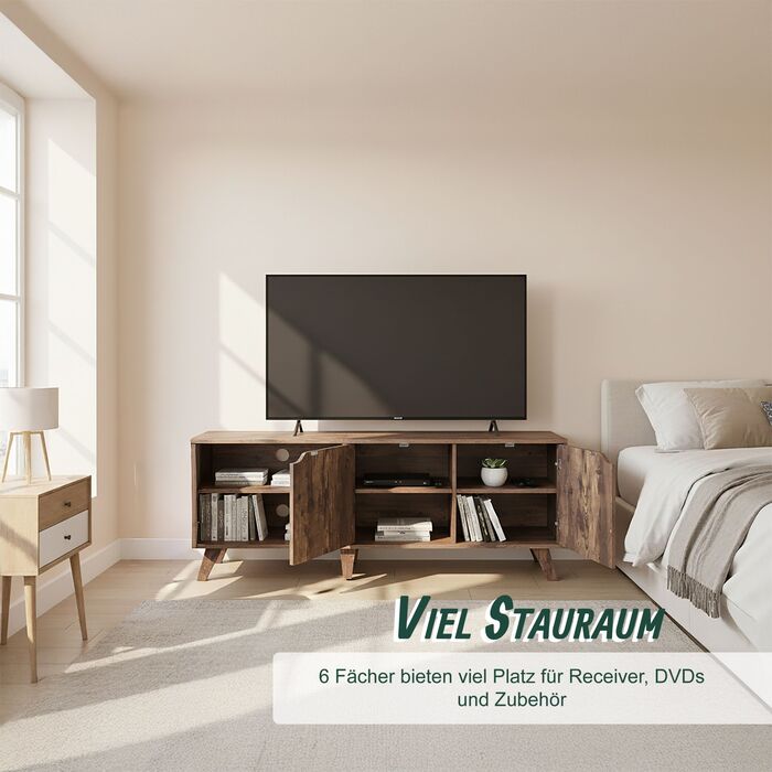 ТВ-тумба Relaxdays з металевим каркасом та 6 відділеннями