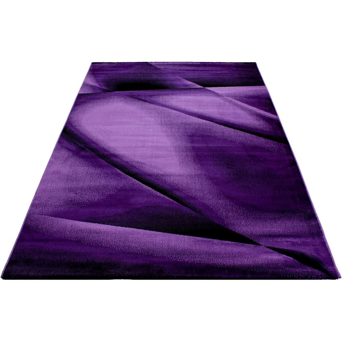 Домашній килим з коротким ворсом Абстрактний дизайн для вітальні висота ворсу 12 мм висока обробка м'який прямокутний бігун Розмір120x170 см (200x290 см, фіолетовий)