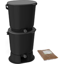 Ефективний органічний відро для сміття для кухні Стартовий набір Bokashi Bucket і ферментаційні мікроорганізми Без запаху та екологічність Легка ферментація (чорна)
