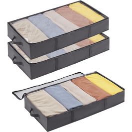 Ящик для зберігання під ліжком Lifewit з 3 частин, 65 л, сірий, сірий