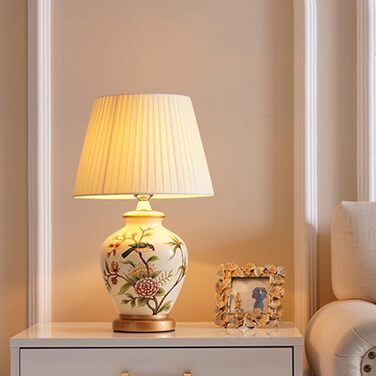 Керамічна настільна лампа Mengjay - настільна лампа, нічник, декоративне освітлення, торшер для читання, вітальня (біла)