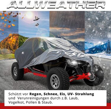 Чотиримісний брезент WALSER All Weather Plus, водонепроникний чохол для позашляховиків, всепогодний складаний гараж, стійкий до ультрафіолетового випромінювання, чорний брезент для автомобіля, S (М 255x120x120 см)