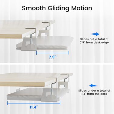 Тримач для клавіатури NearHub з регулюванням, під стіл, карбоновий дизайн, 65 см