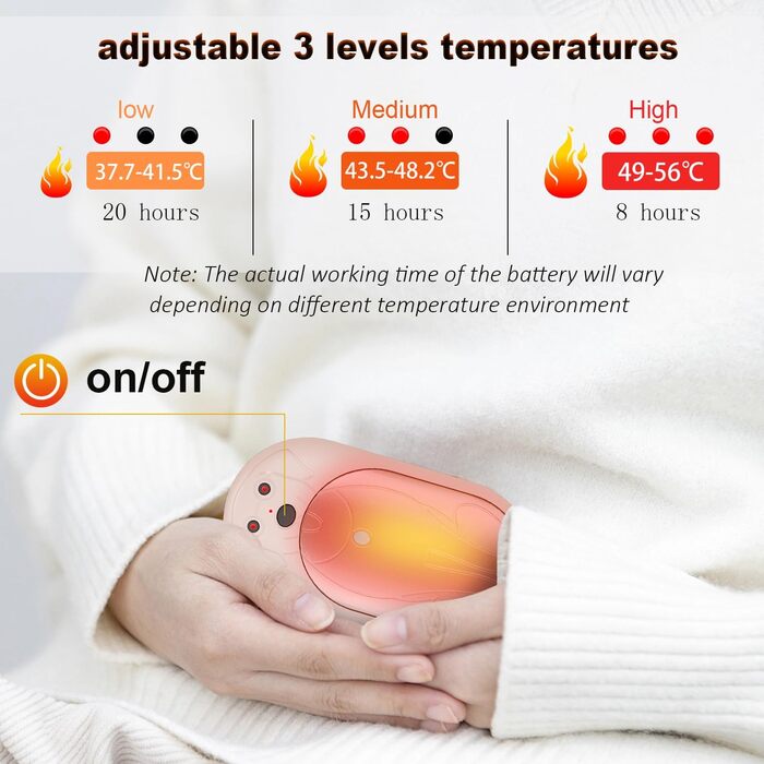 Електричні грілки для рук COTOP, 6000mAh, 2 шт. - USB-C, 3 режими нагріву, для жінок, чоловіків, дітей, катання на лижах, піших прогулянок, зелений (рожевий)