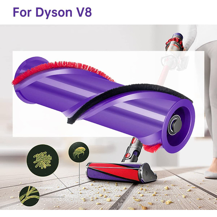 Роликовий щітковий стрижень для бездротової щітки Dyson V6, щітка для чищення головок, роликові деталі для заміни щіток (V8)