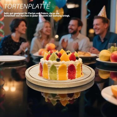 Дерев'яний підставка для тортів з кришкою, обертова тарілка для випічки, декор для тортів | Eukue