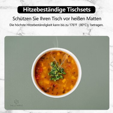 Набір скатертин та підставок під посуд HELI MIAO, 4 шт., 43x30 см, водонепроникні, стійкі до нагрівання, імітація шкіри, зелений