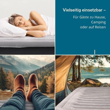 Надувна матрац Skandika Sveja Flex | Самостійно надувний матрац для кемпінгу, 204x151x43 см, 300 кг, з USB-помпою