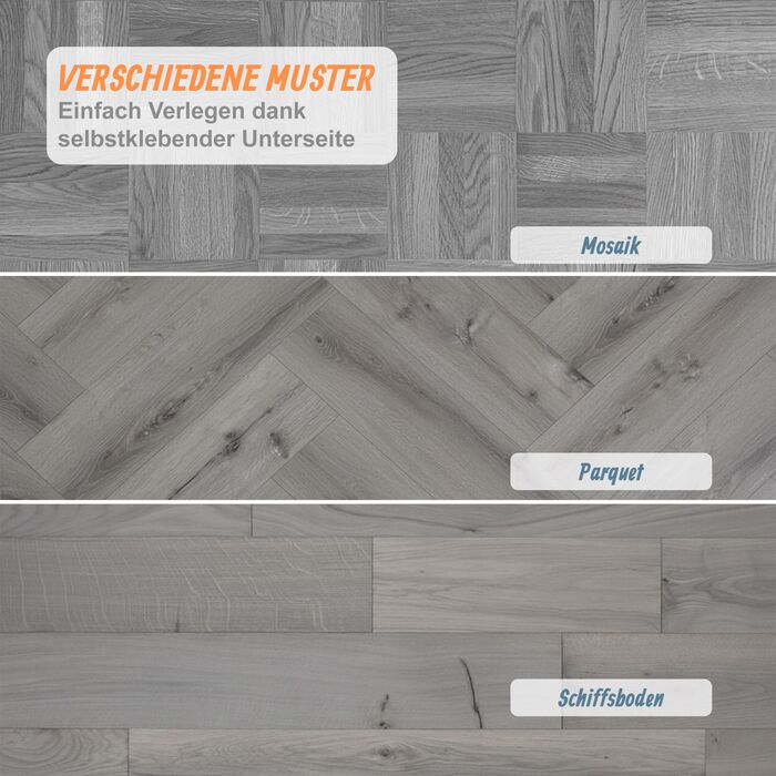 Вініловий підлоговий декор Relaxdays з самоклеючою основою та дизайном під дерево