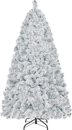 Штучна ялинка Yaheetech зі снігом 183 см (діаметр 120 см), 820 гілок, з металевим підставкою, швидкий монтаж, розкладний механізм для ялинки на Різдво