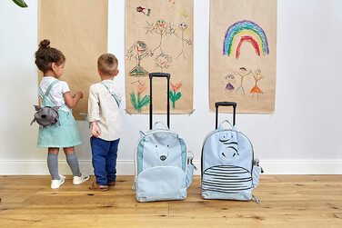 Повсякденний дитячий валізу-візок дорожній чемодан з телескопічною стійкою і коліщатками для дітей від 3 років, 45 см, 17 л/візок про друзів, (Лу Армаділло, монетний двір)