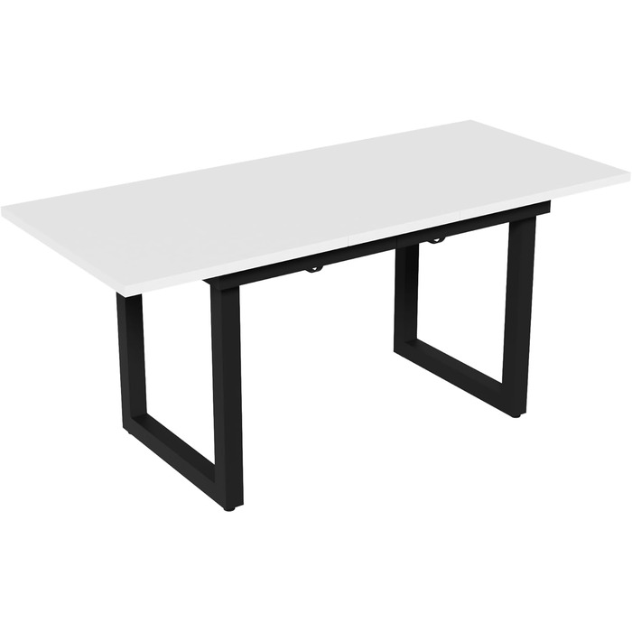 Розсувний обідній стіл Merax, 140/180x80x75 см, білий, металеві ніжки
