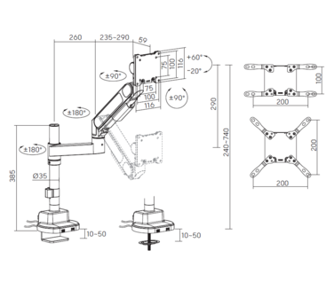 Настільне кріплення для монітора OfficePro MAH751B