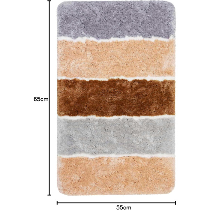 Килимок для ванної кімнати з м'яким пухнастим ворсом, антиковзаючий, придатний для прання Rio Marina (70 x 120 см, 55 x 65 см)