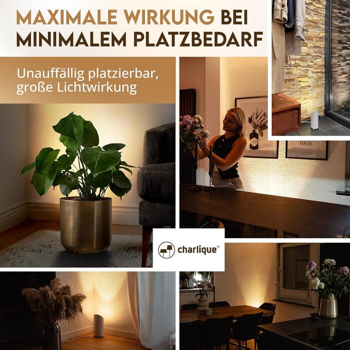 LED прожектор для підлоги (2 шт) білий 6W, напольний світильник для непрямого освітлення вітальні, з лампою GU10 230V, тепле біле світло 2700K