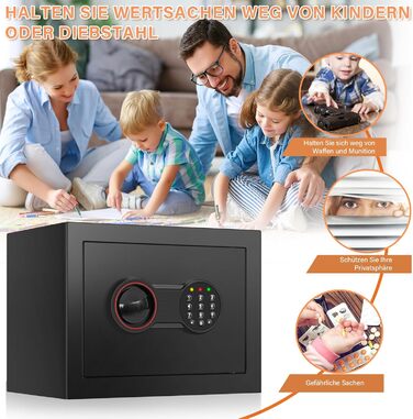 Пожежостійкий сейф 25L для дому, з цифровим замком та ключем, для грошей та документів