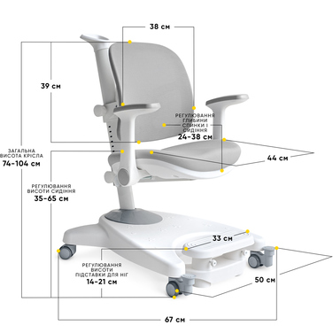 Дитяче крісло Mealux Supra Air Grey (арт.Y-108 G)