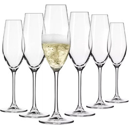 Набір келихів для шампанського KROSNO Champagnergläser Set (6 шт.) 210 мл, Splendour, скло без свинцю, елегантний дизайн, для шампанського, просекко та святкових заходів