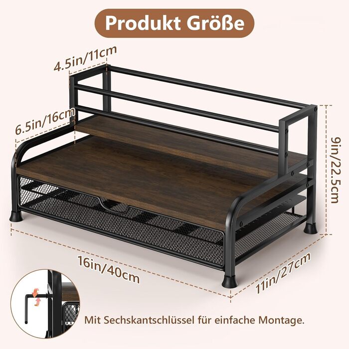 Трирівнева підставка для капсул Nespresso Vertuo з шухлядою, 40 капсул, органайзер для кави на кухню