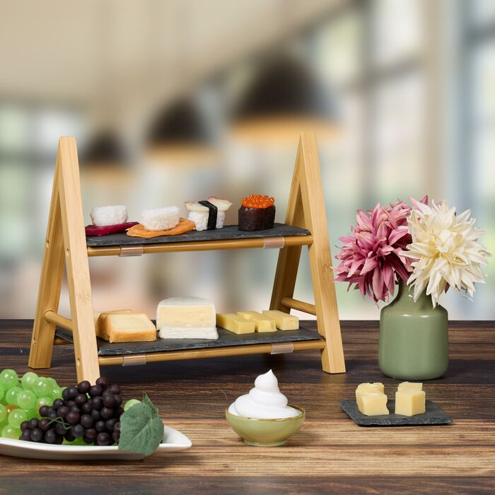 Relaxdays Двоярусна етажерка з підкладками з шиферу