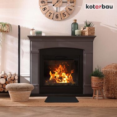 Підставка під камін KOTARBAU® з порошкового покриття, сталь, 40 x 60 см. Захист від бруду та попелу