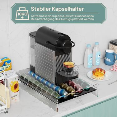 Організатор для капсул Nespresso LifeMoreasy - контейнер для 40 капсул, прозорий, висувний, для зберігання кави