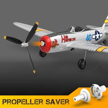 Радіокерований літак Volantexrc P-47 RTF 2.4GHz з гіростабілізацією, USB зарядкою, акумулятором та пультом – для початківців та досвідчених пілотів