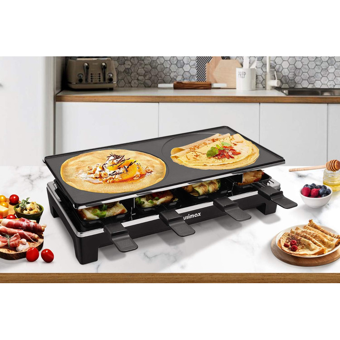 Раглеті гриль Cusimax з регульованою температурою та антипригарним покриттям для 8 осіб (1500W)