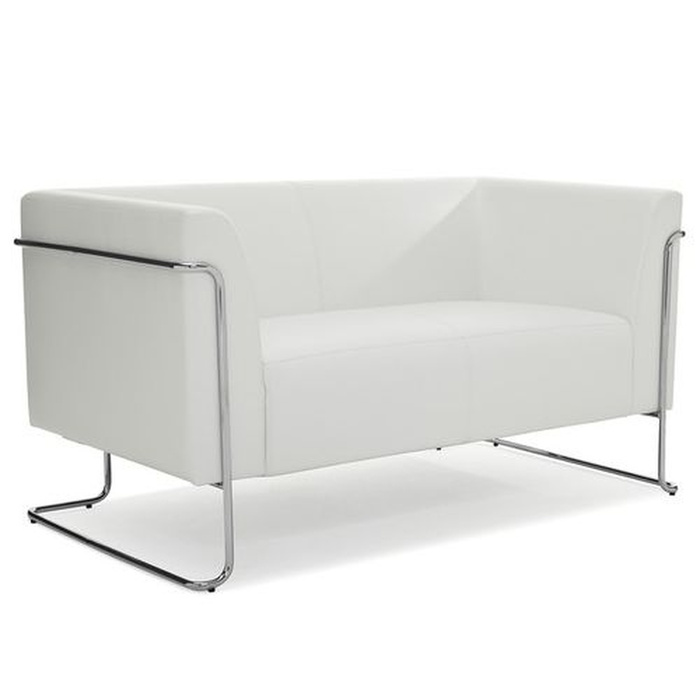 Диван для відпочинку КУРАСАО, штучна шкіра, 2 місця, білий, hjh OFFICE