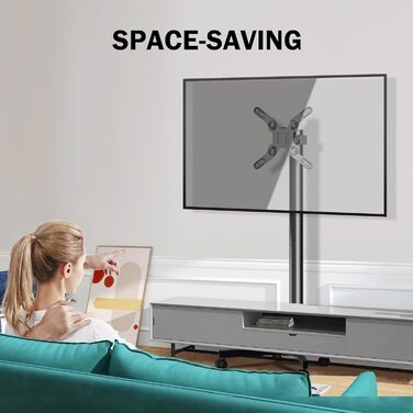 Підставка для телевізора XINLEI, телевізійна візок для телевізорів 13-50 дюймів, регульована висота, кут нахилу 30°, з колесами, VESA 200x200 мм, ML1350