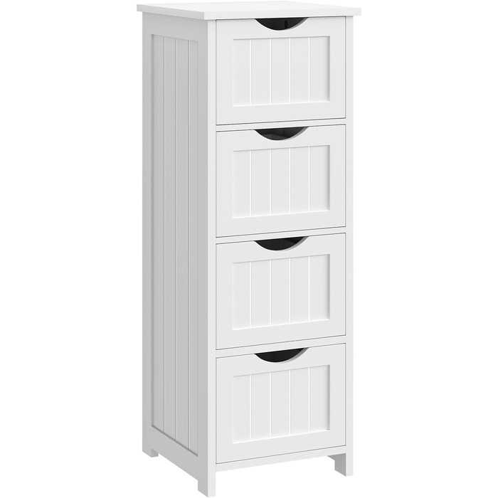 Шафка для ванної кімнати WOLTU, вузька, з 3 висувними ящиками, 32 x 30 x 81 см, для ванної, вітальні, спальні, їдальні, кухні, сучасний дизайн, білий колір, BZS123ws