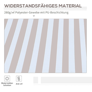 Маркіза з ручним підйомом, шарнірна маркіза, сонцезахист, настінний монтаж, балкон, алюмінієва конструкція Berge 3 x 2,5 м