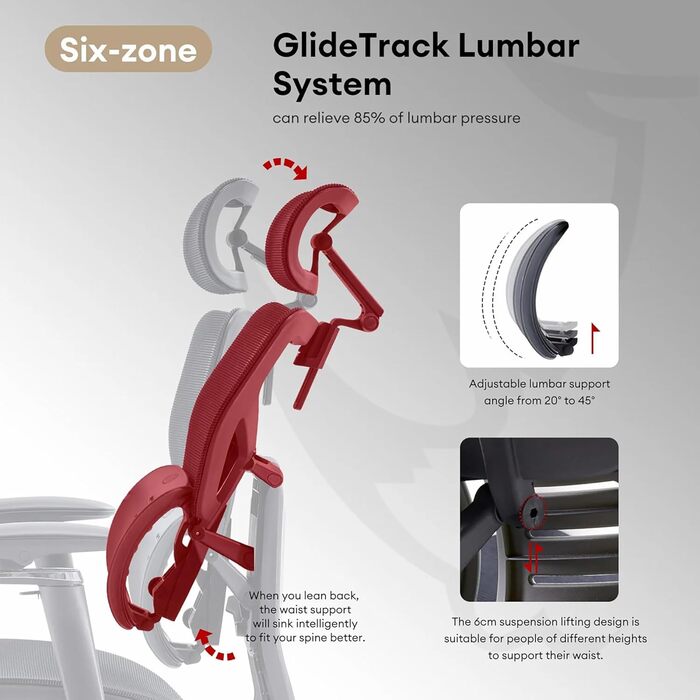 Офісний крісло MUSSO X700 з регульованою поперековою підтримкою GlideTrack, 6D підлокітниками, 4D підголівником та зсувною основою та підставкою для ніг – інтелектуальний комфорт для роботи, навчання та геймінгу (чорний)