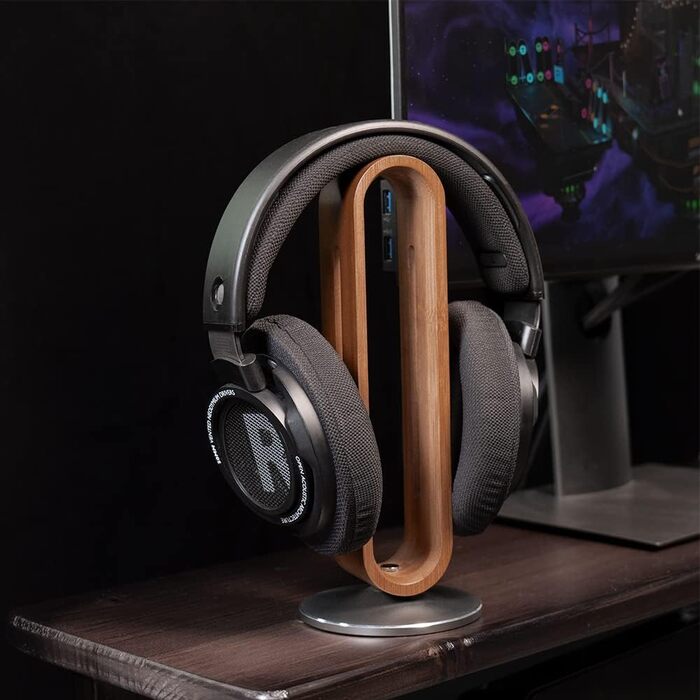 Підставка для навушників EHOTER з дерева, U-подібний дизайн, універсальна, для всіх розмірів навушників