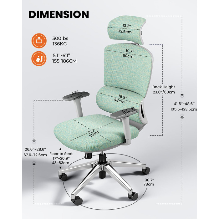 Офісне крісло Dripex Ergo сітчасте зелене