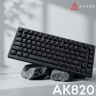 Дротова механічна клавіатура Ajazz AK820 Red Switch Black (AK820-R-B)