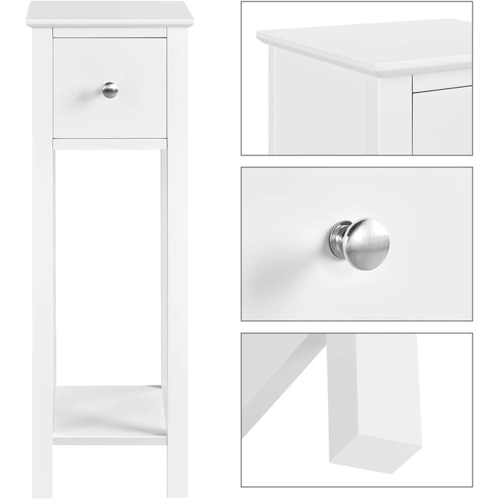 Нічний столик Yaheetech (2 шт.) з шухлядою та полицею, білий - для вітальні та спальні
